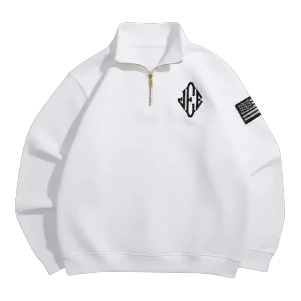 JEE Quarter Zip Sweater White