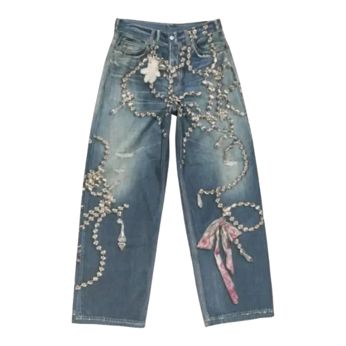 Acne Studios Blue Embellished Jeans