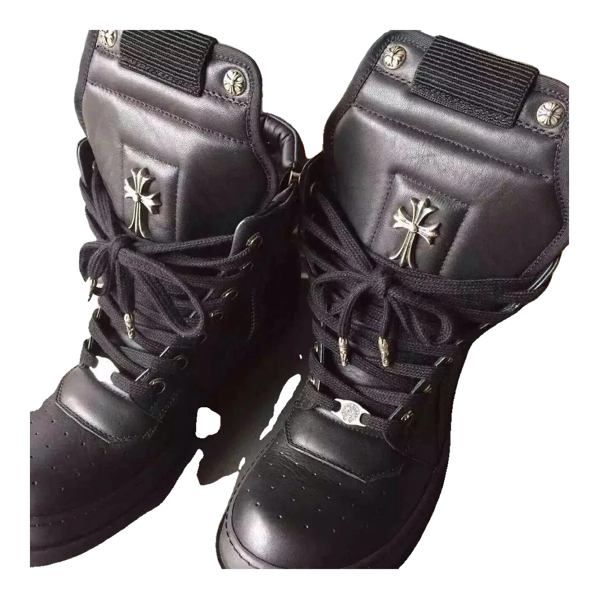 Chrome Hearts Leather Boots Black