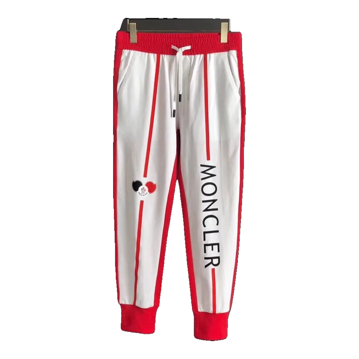 Moncler White Logo Joggers