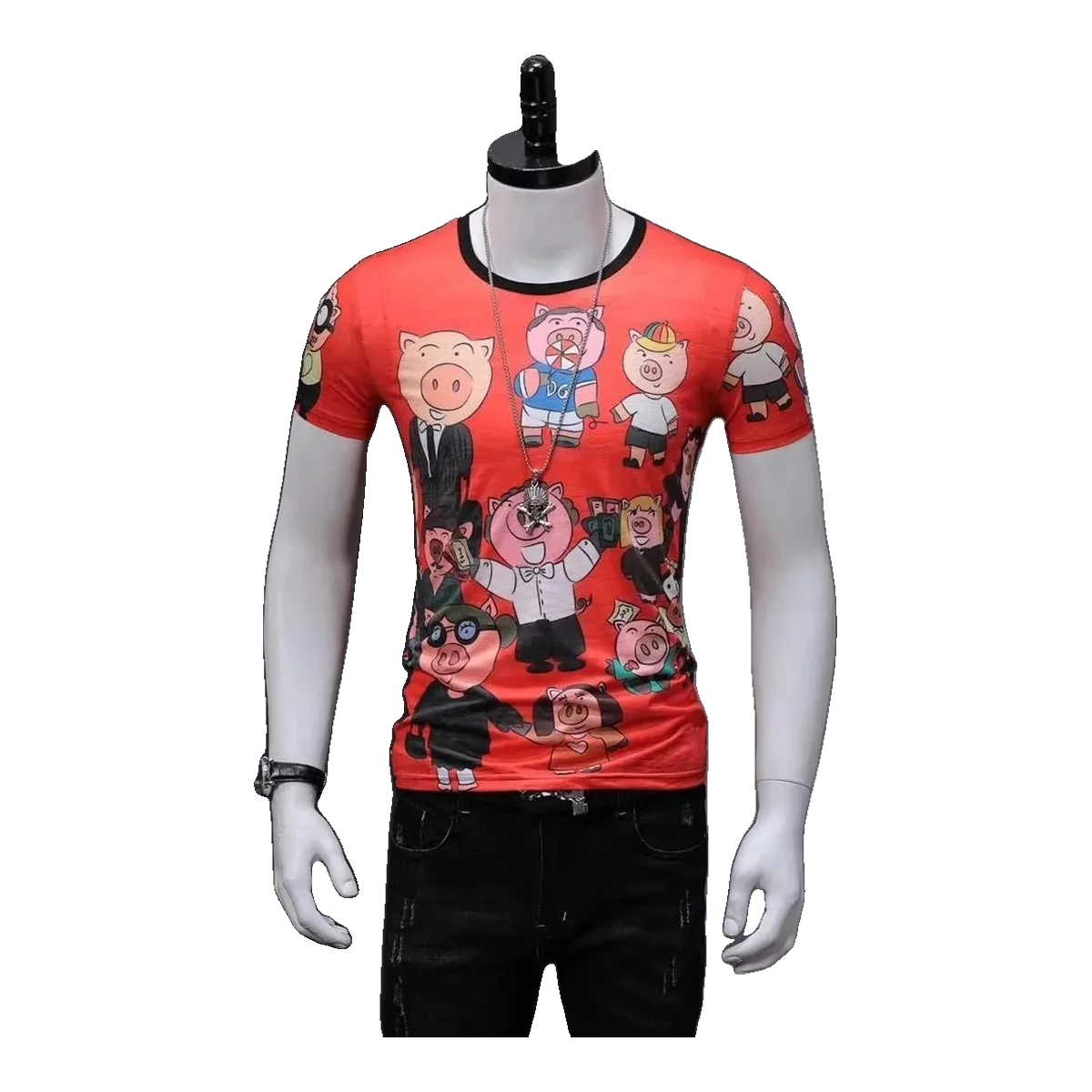 Versace Red Print T-Shirt