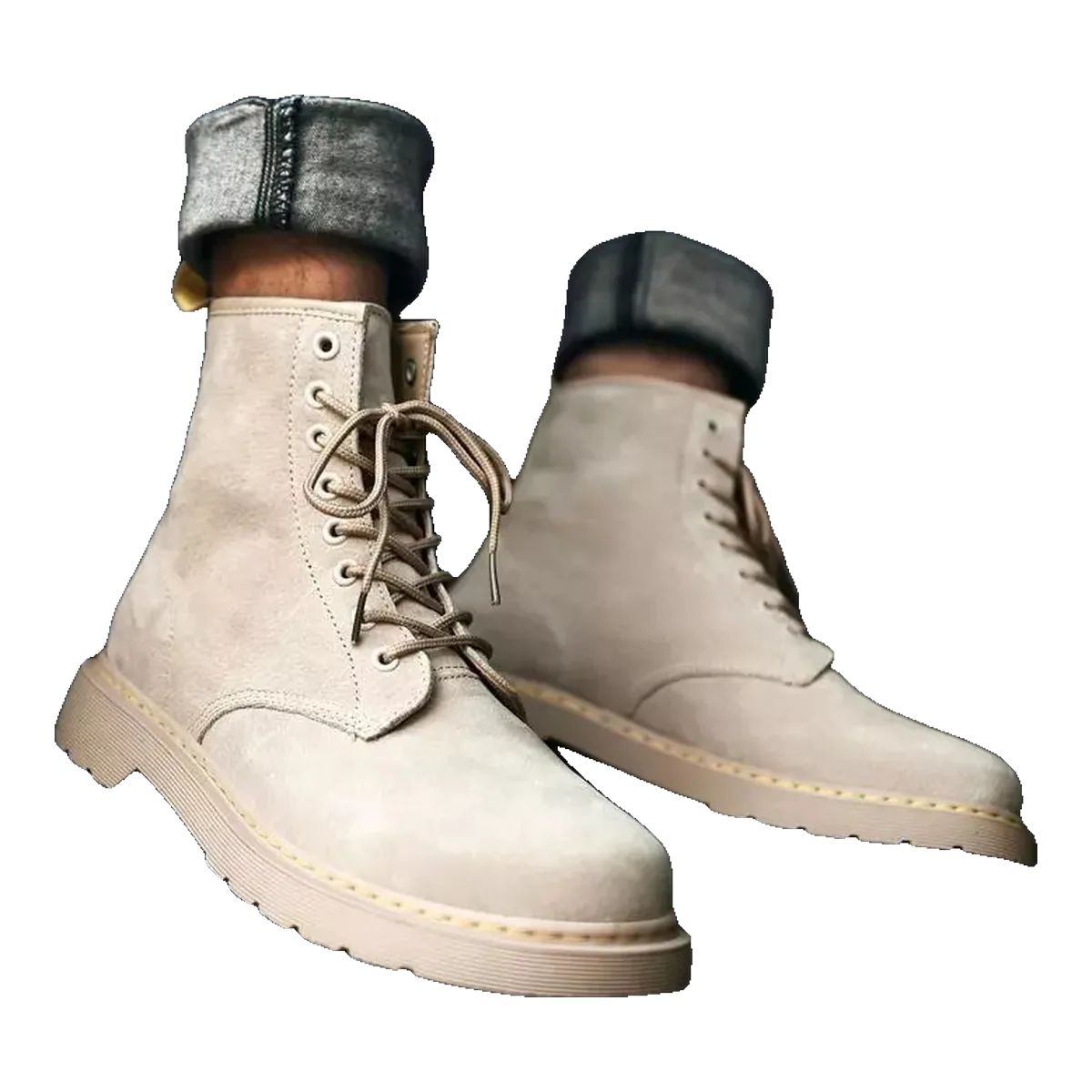 Dr Martens Beige Suede Boots
