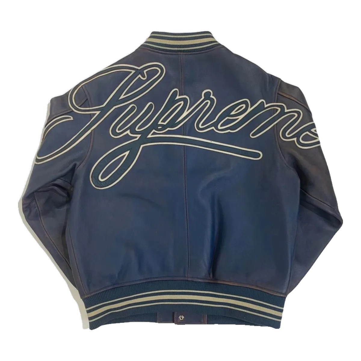Supreme Navy Script Bomber Jacket
