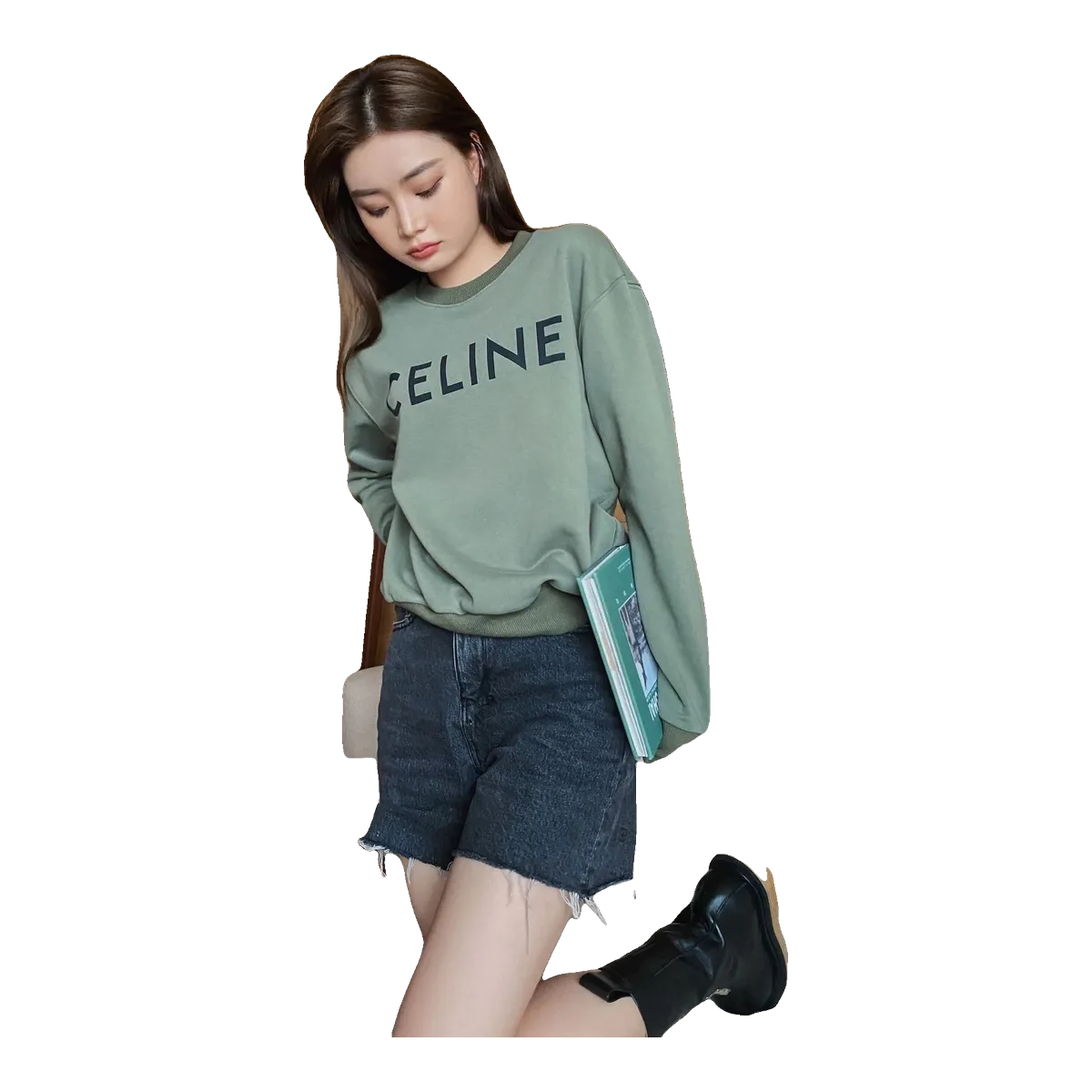Celine Green Logo Sweatshirt