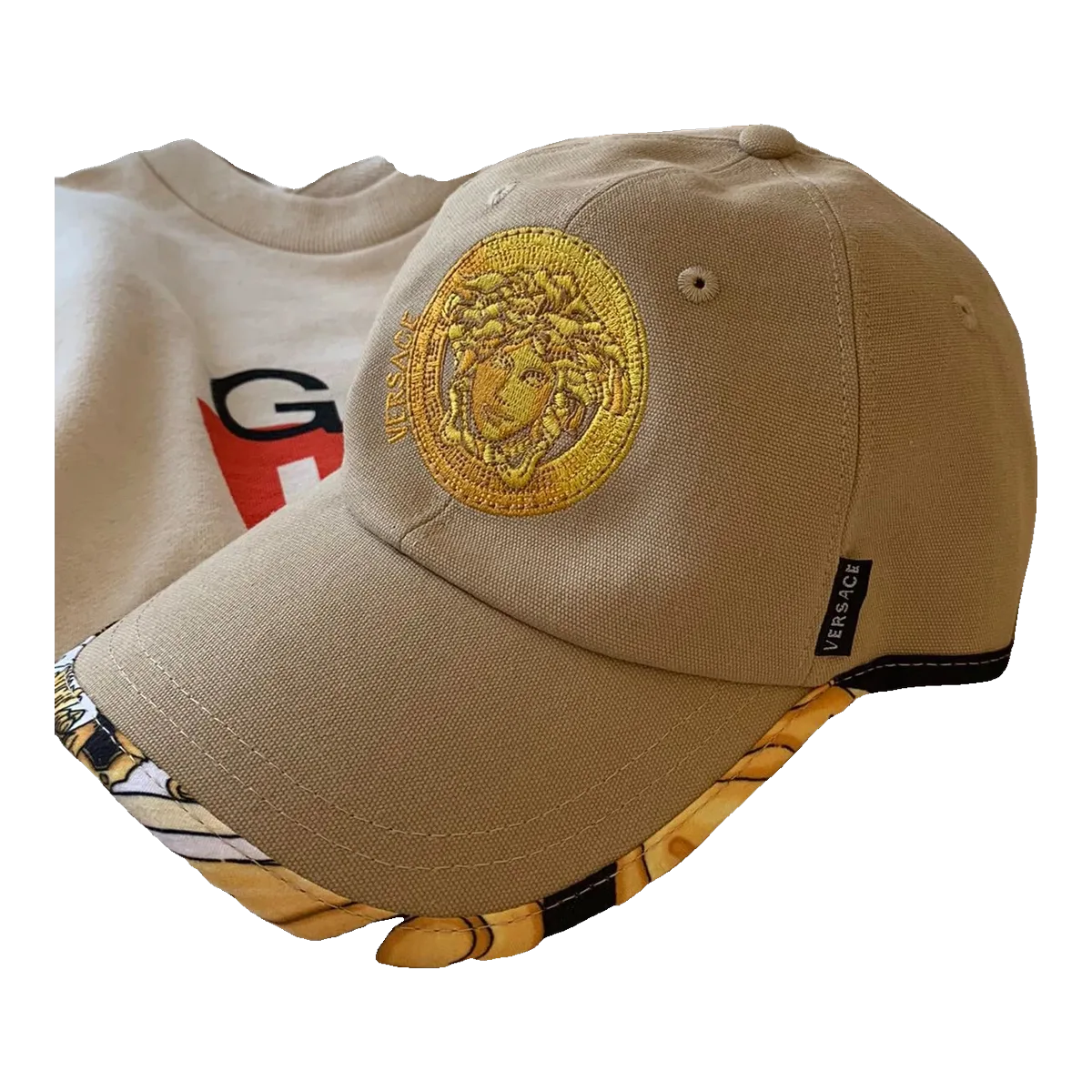 Versace Beige Medusa Cap