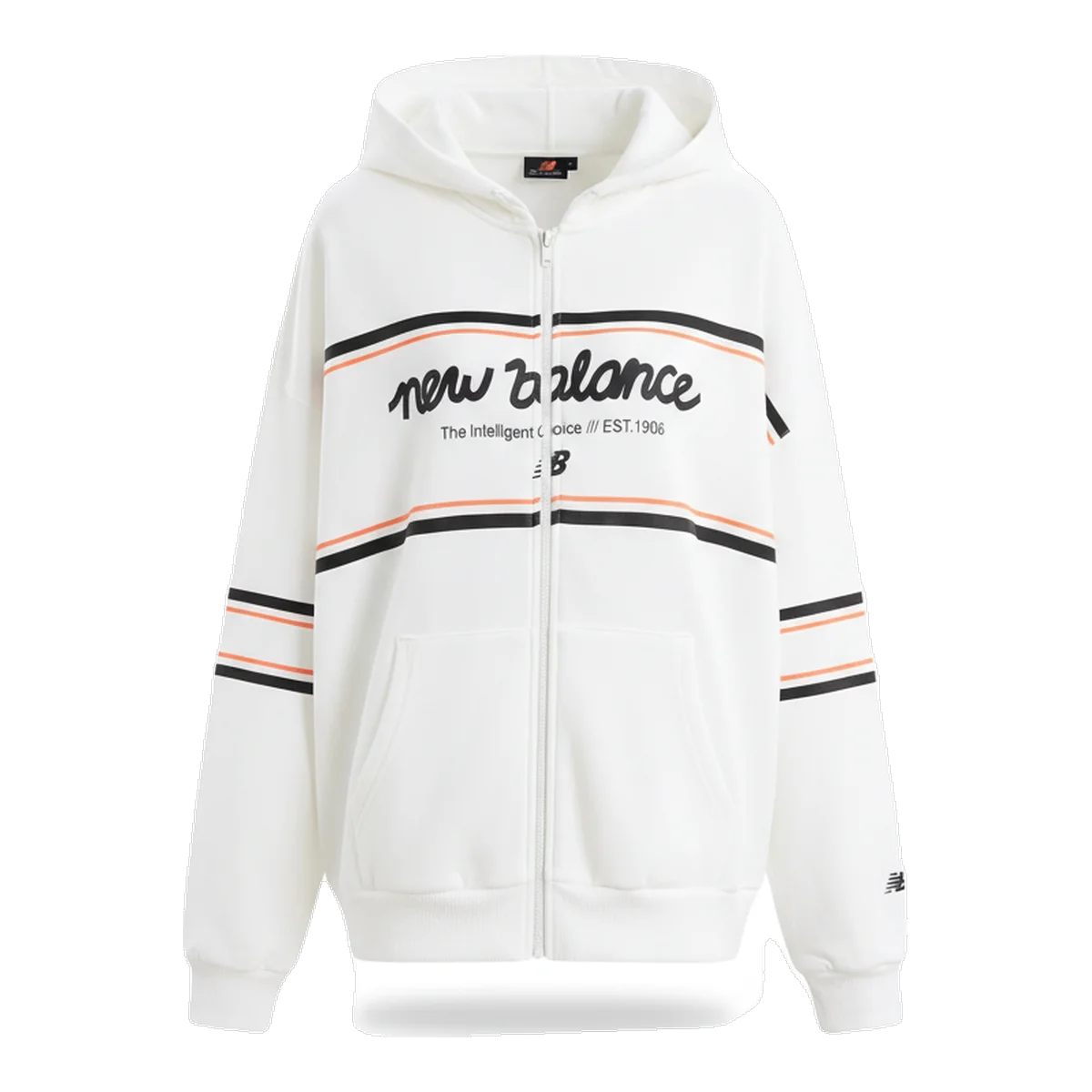 New Balance White Zip Hoodie