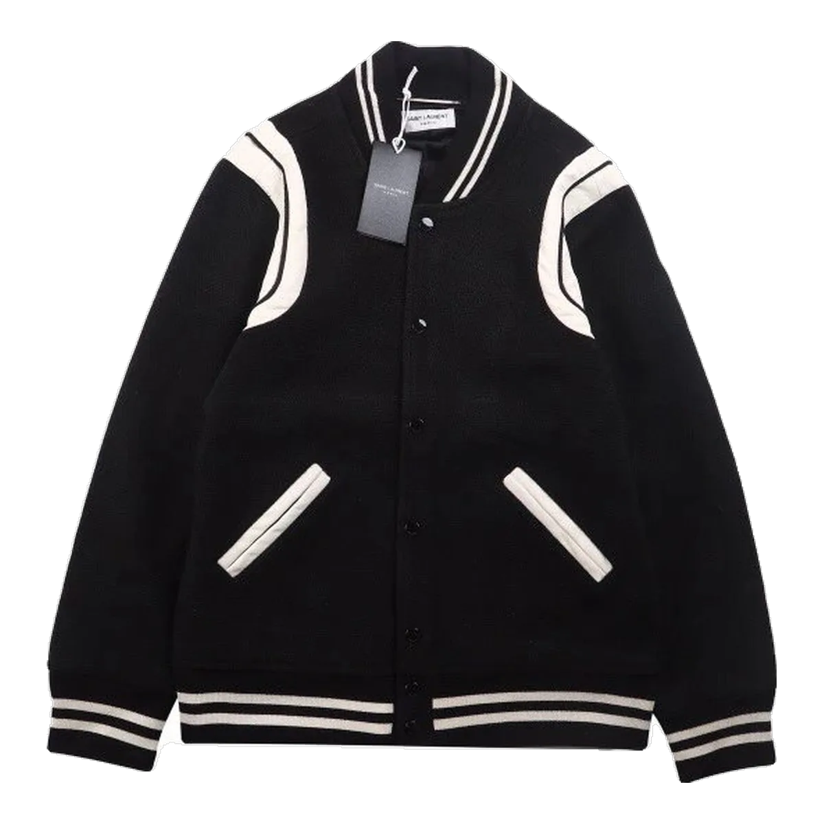 Saint Laurent Black Varsity Jacket