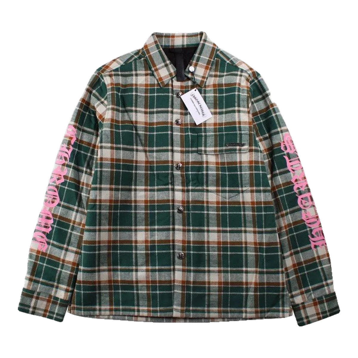 Chrome Hearts Plaid Flannel Shirt Green