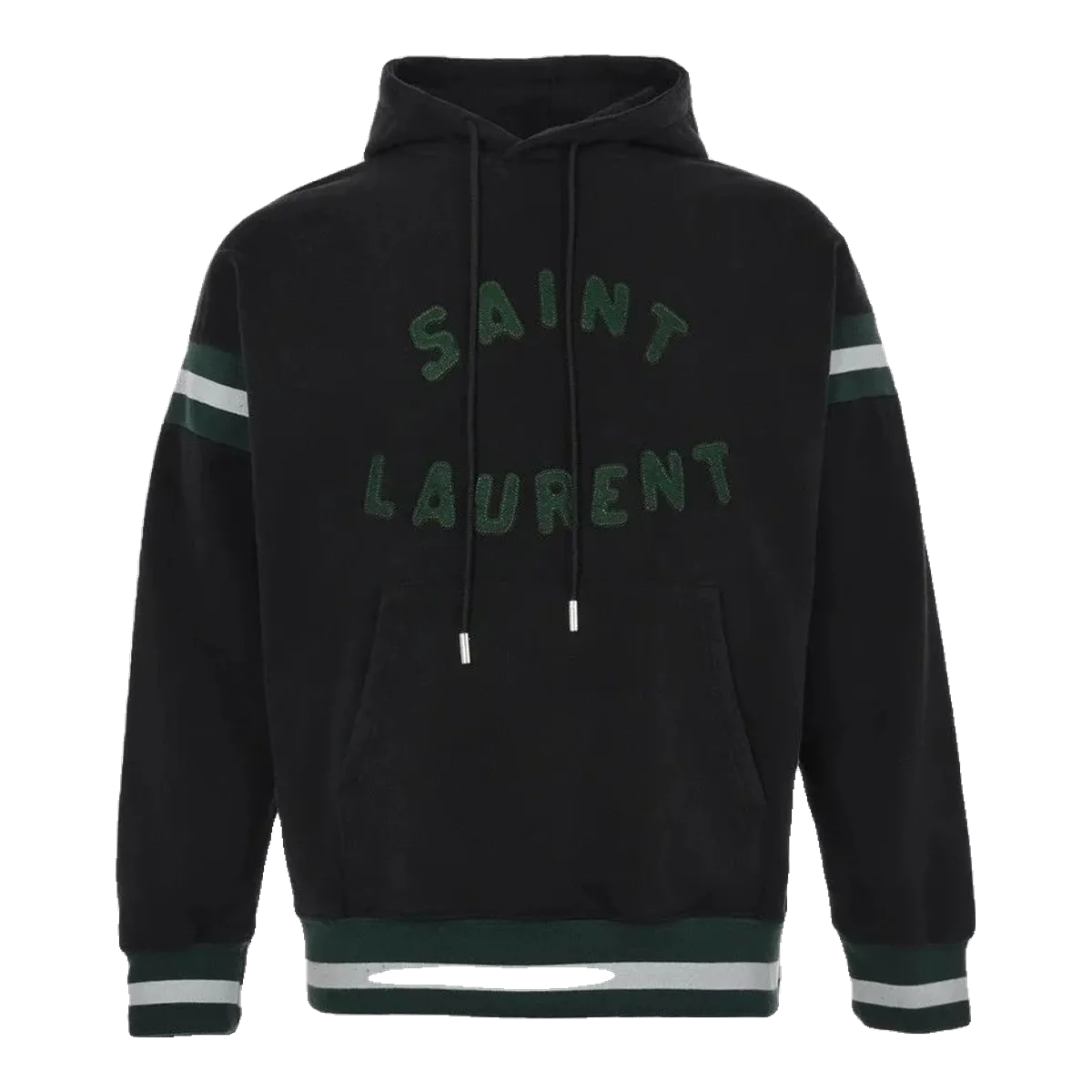 Saint Laurent Logo Hoodie Black