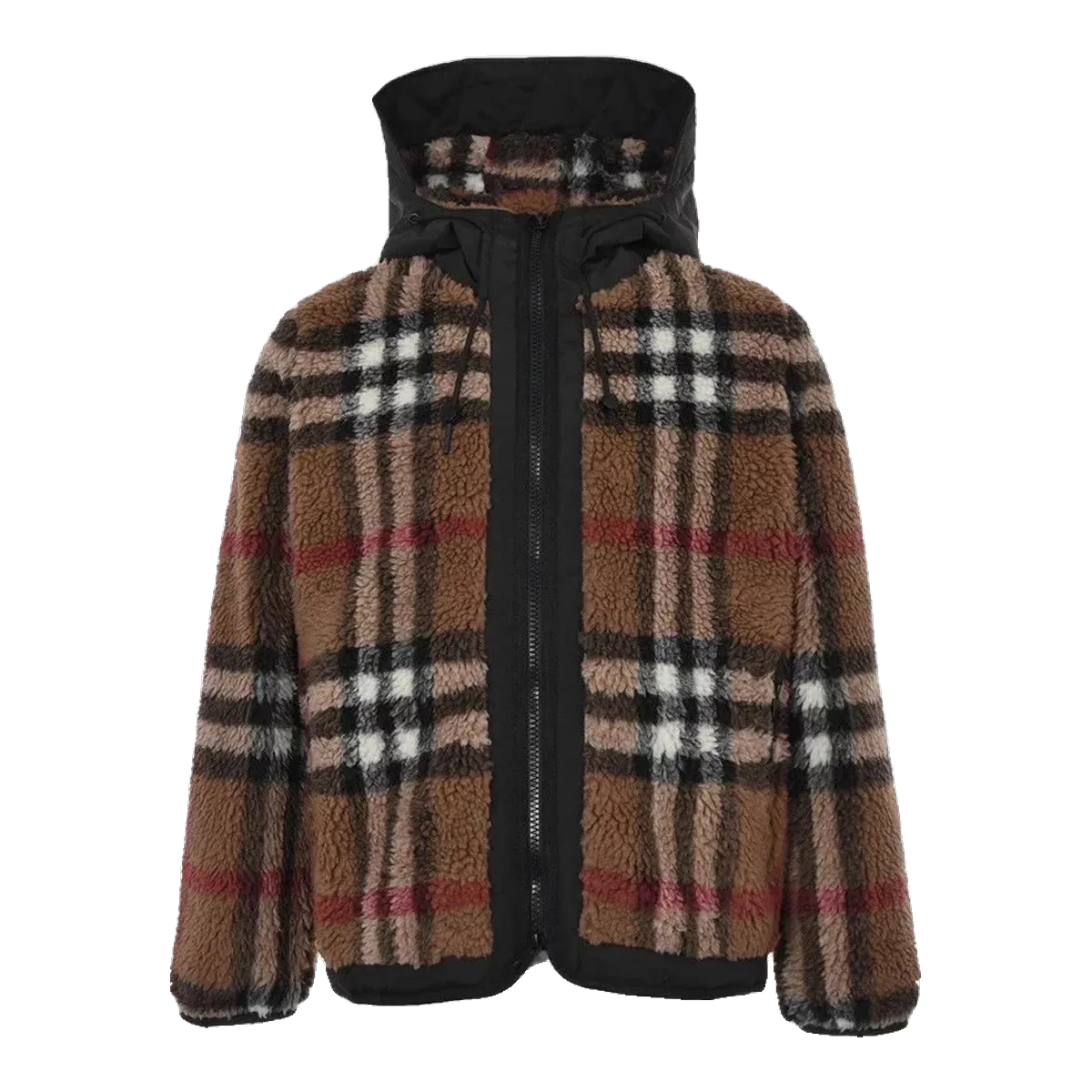 Burberry Check Fleece Jacket Brown