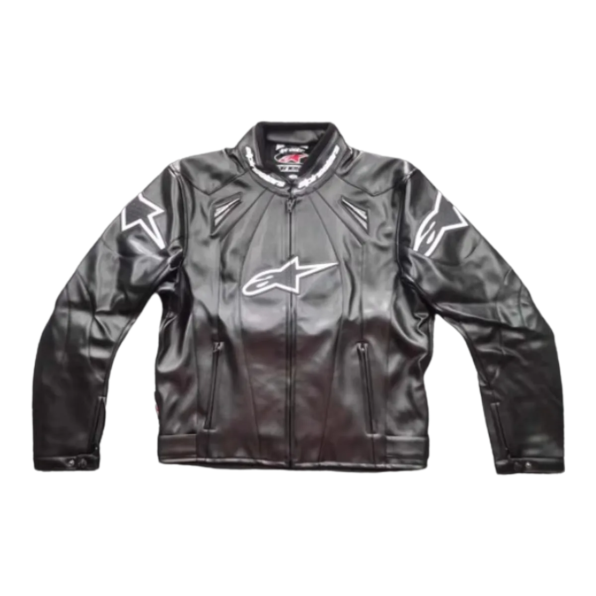 Calvin Klein Leather Biker Jacket Black