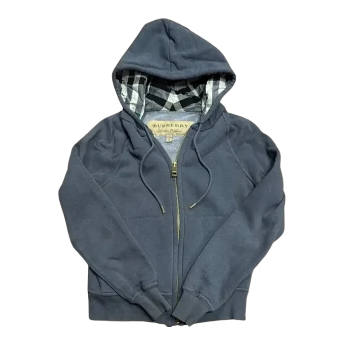 Burberry Blue Check Zip Hoodie