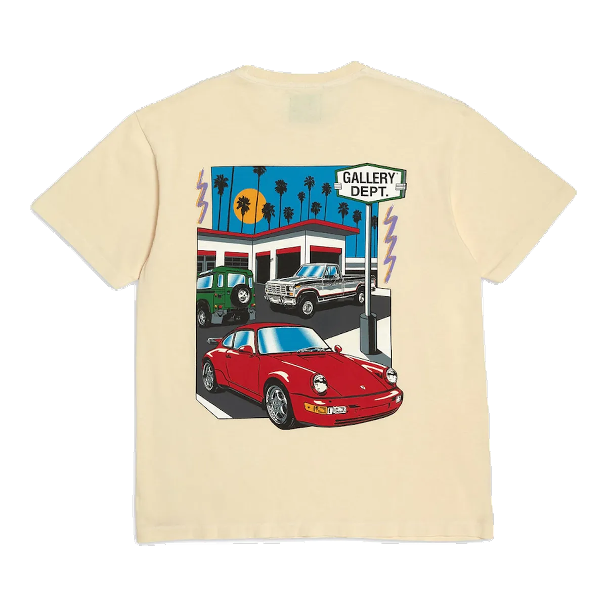 Gallery Dept Car Graphic Cream T-Shirt