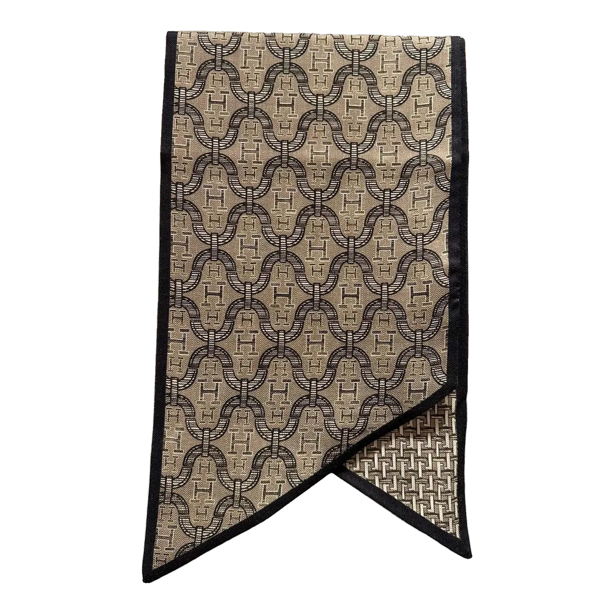 Hermes Brown Print Scarf