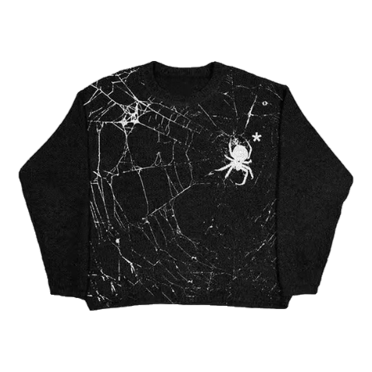 Sp5der Spiderweb Black Knit Sweater