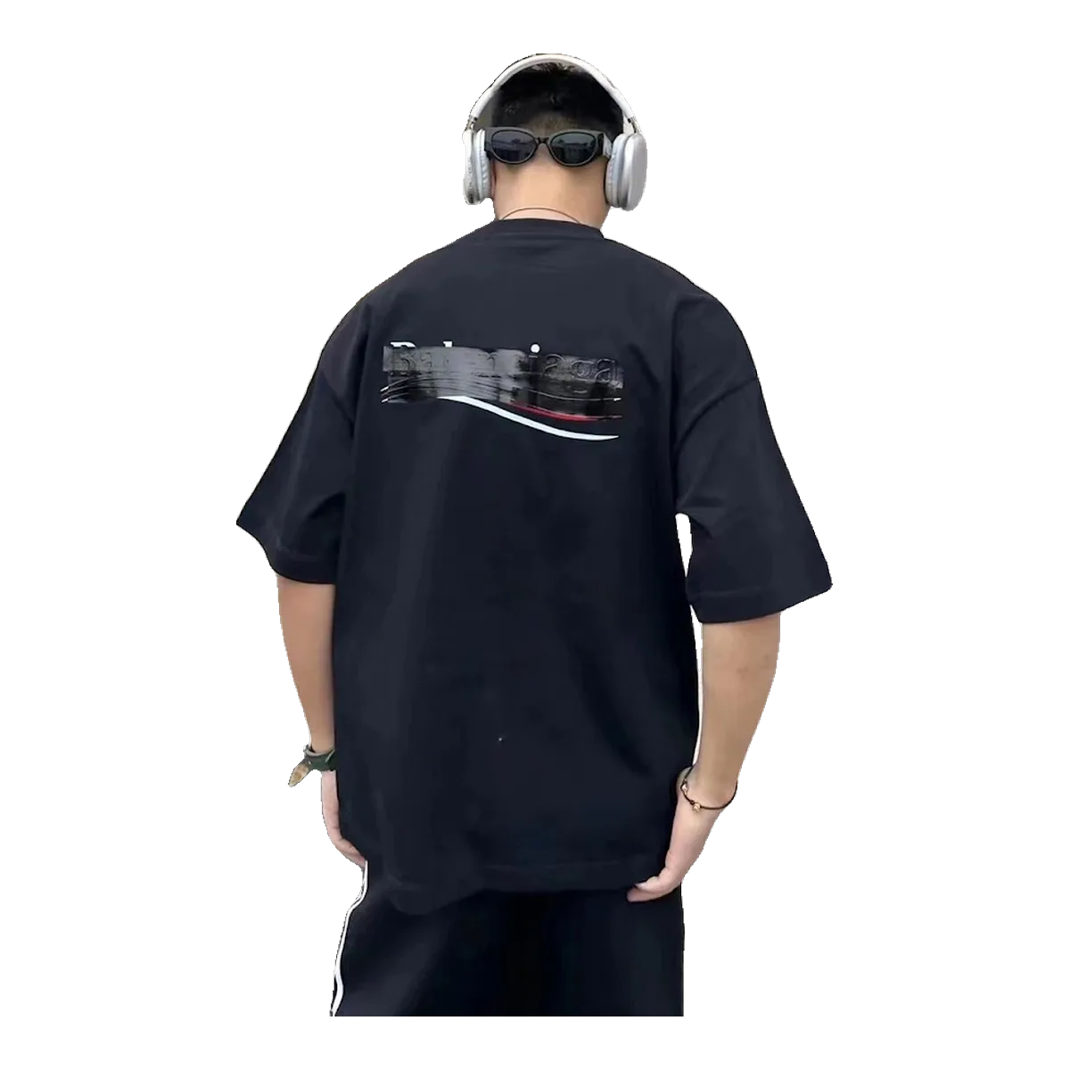 Balenciaga Tape Navy T-Shirt