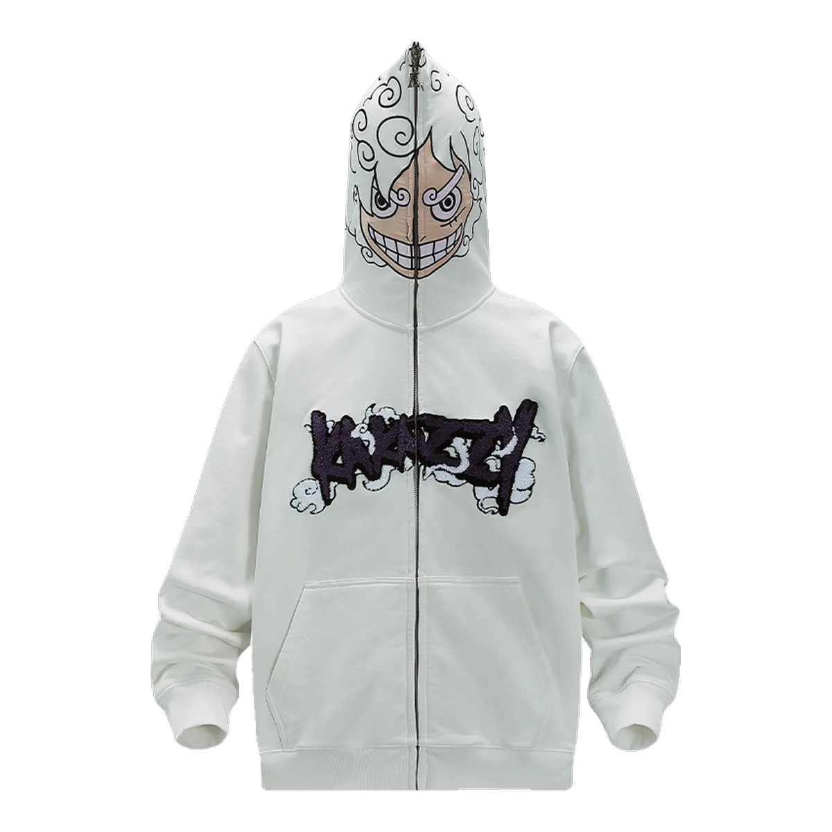 Kakaazy Zip-Up Hoodie White