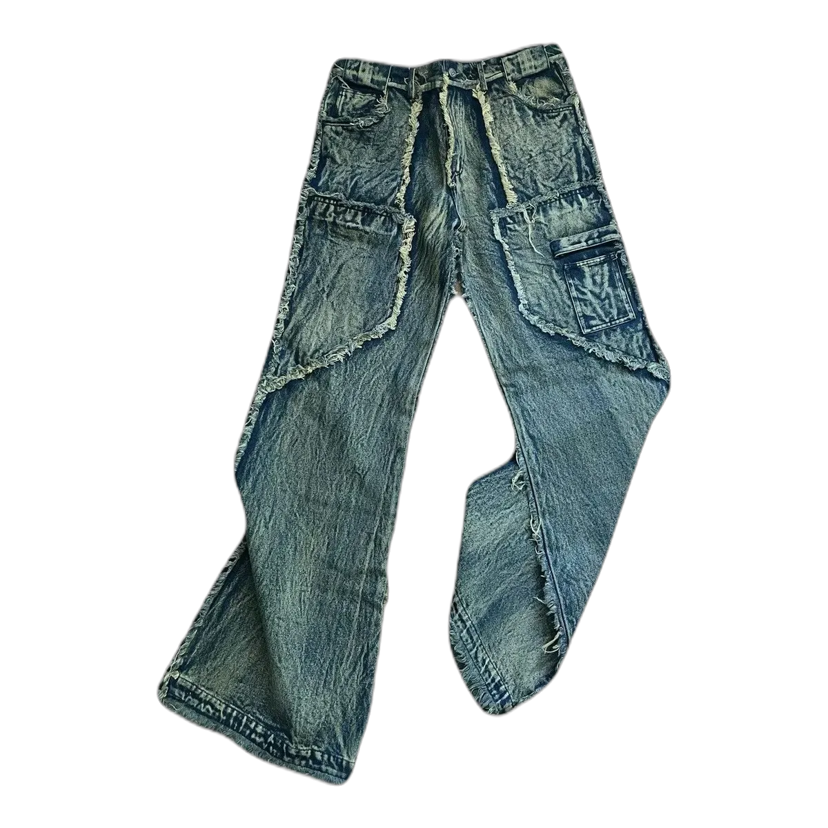 No Faith Studios Blue Flared Jeans