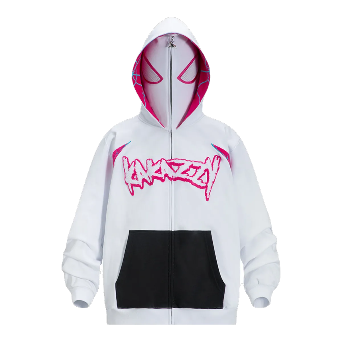 Kakaazy Spider-Gwen Zip Hoodie White