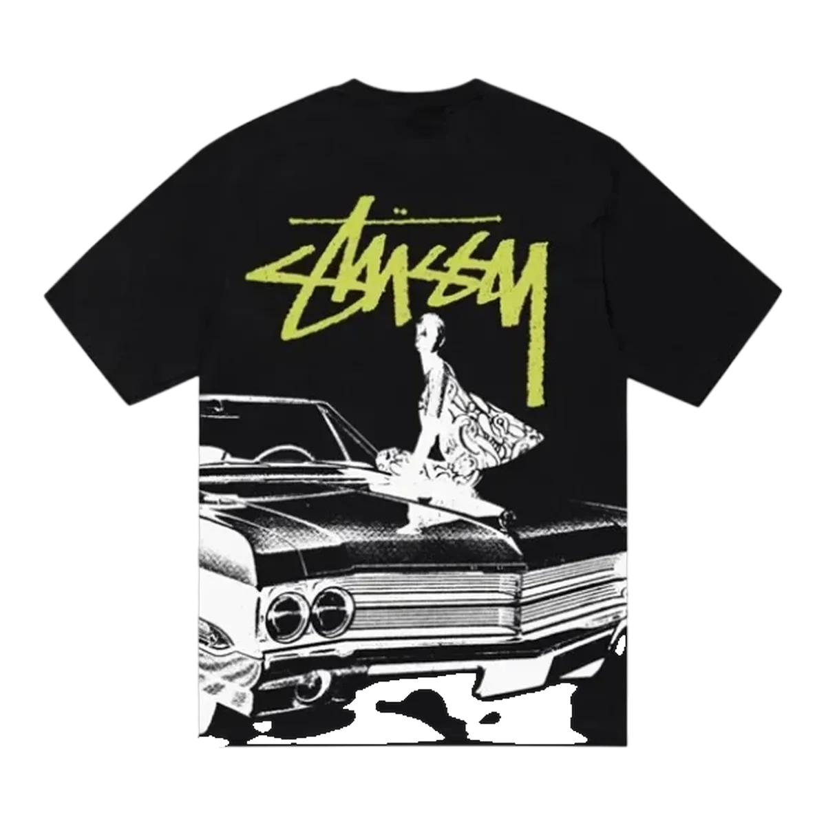 Stussy Black Cadillac Graphic T-Shirt