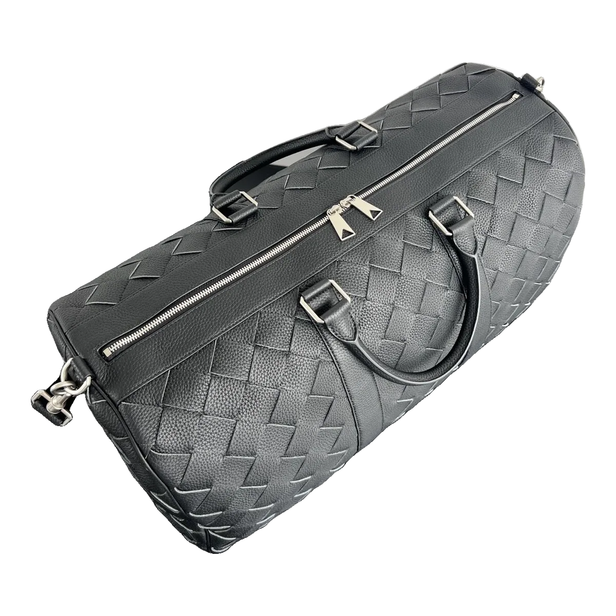 Bottega Veneta Grey Woven Duffle Bag