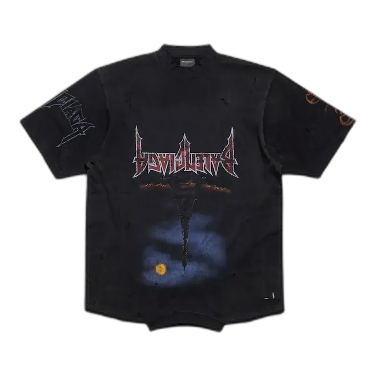 Balenciaga Upside Down Paris Black T-Shirt
