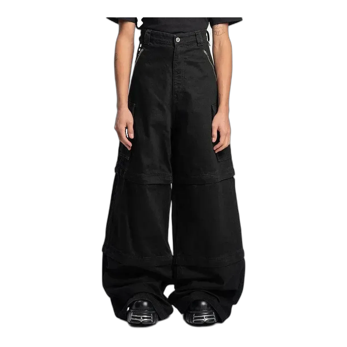 Vetements Black Baggy Transformer Jeans