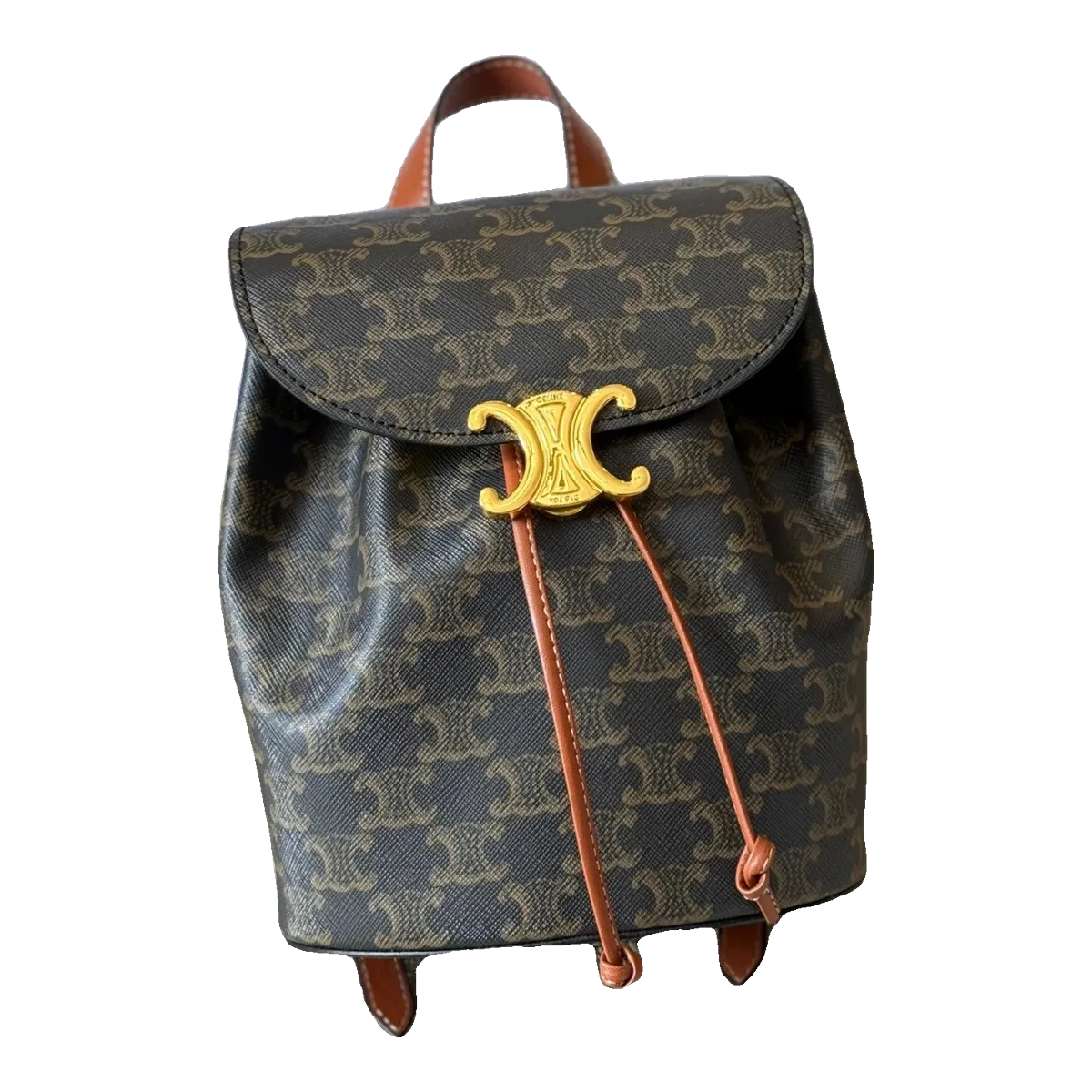 Celine Monogram Backpack Brown
