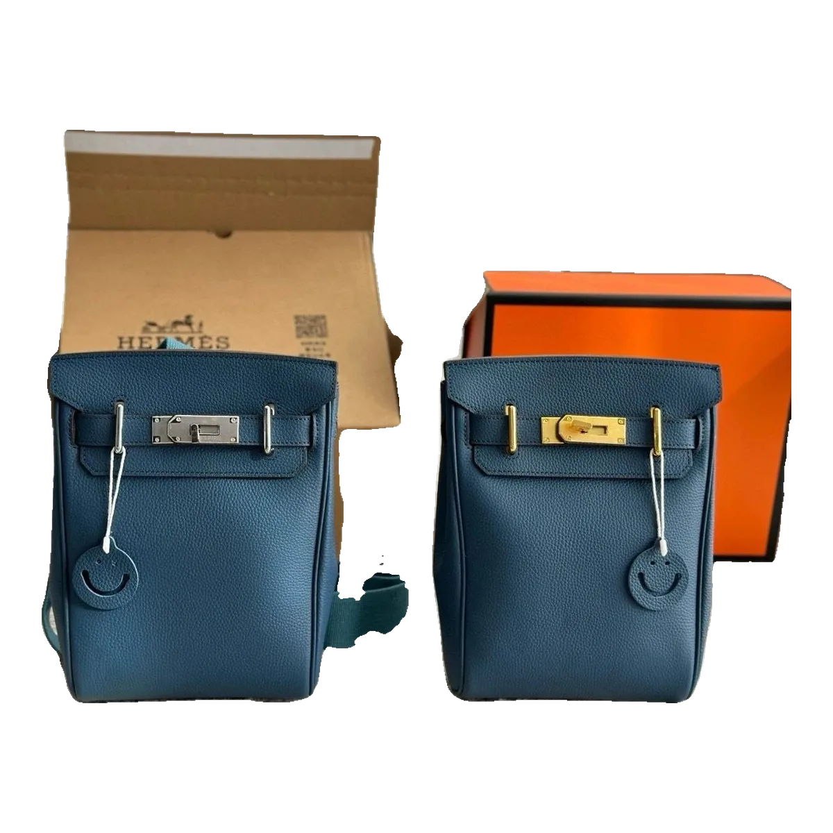 Hermes Blue Leather Bag