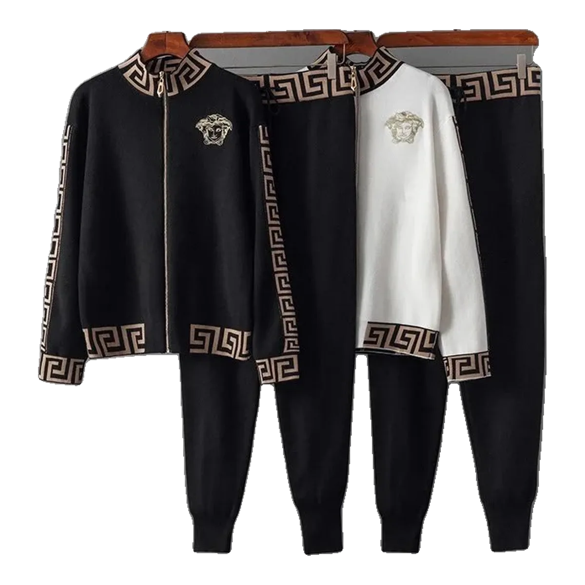Versace Black Greek Print Tracksuit