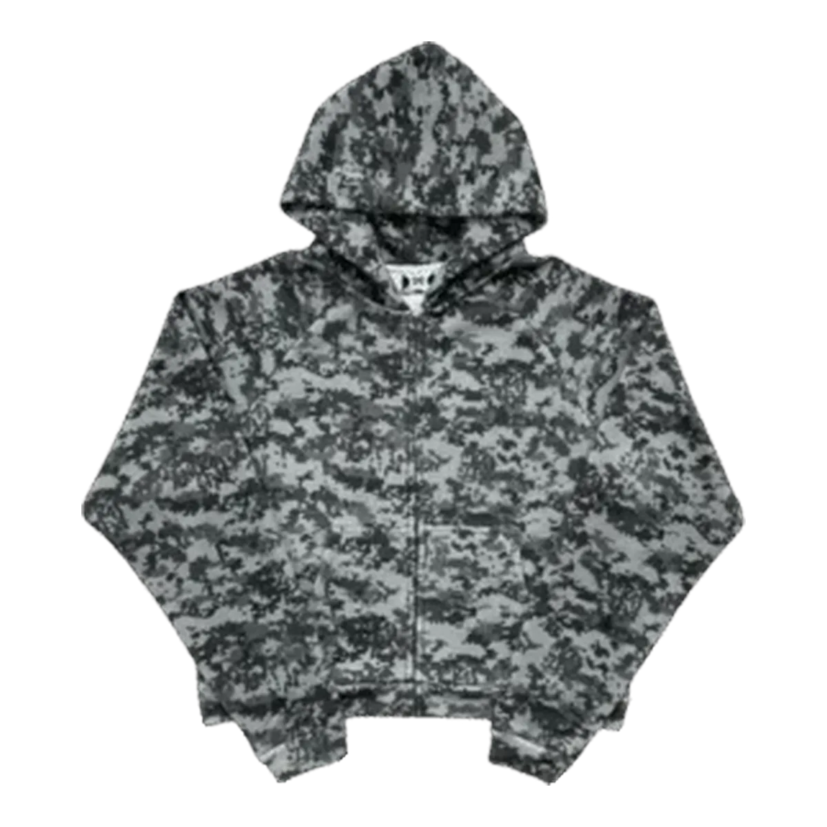 Mertra Camo Zip-Up Hoodie Grey