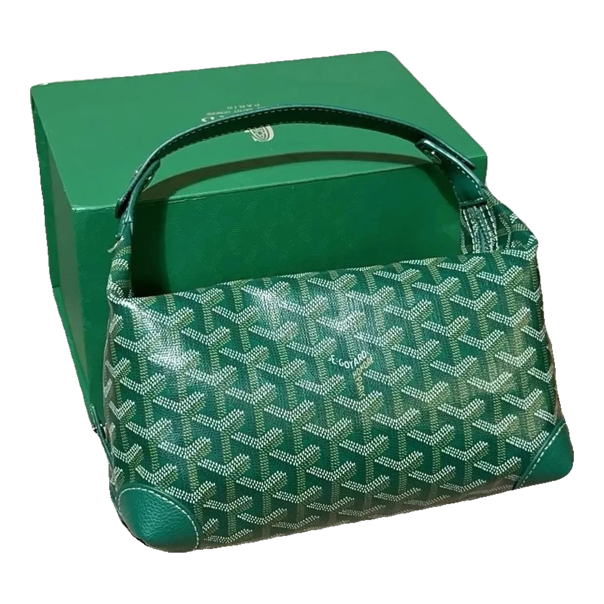 Goyard Green Chevron Tote Bag