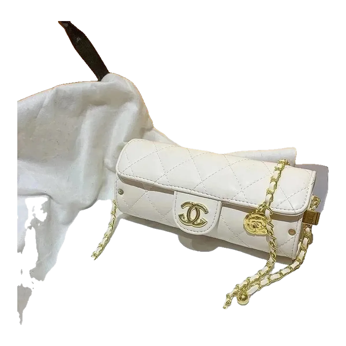 Chanel Quilted Chain Bag White