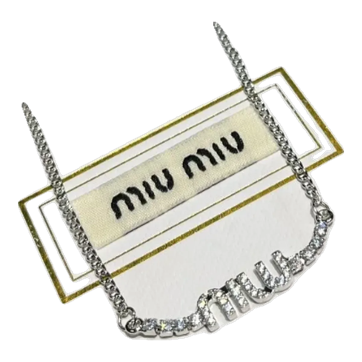 Miu Miu Crystal Logo Necklace