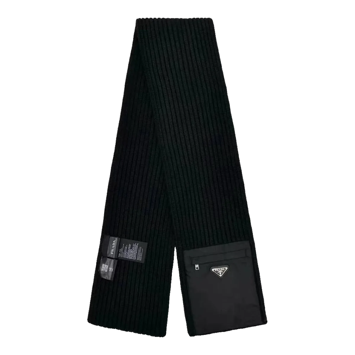 Prada Ribbed Scarf Black