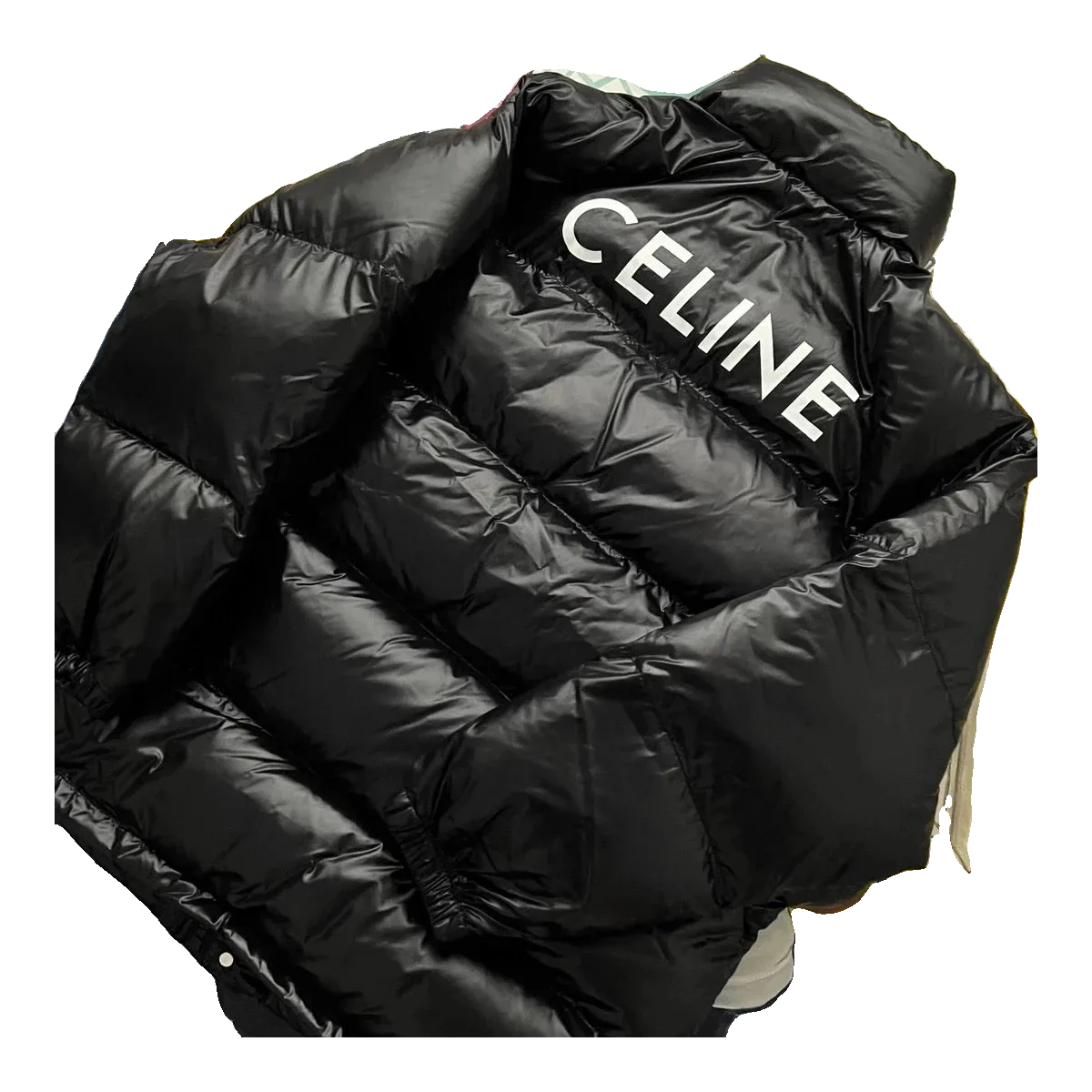 Celine Black Logo Puffer Jacket