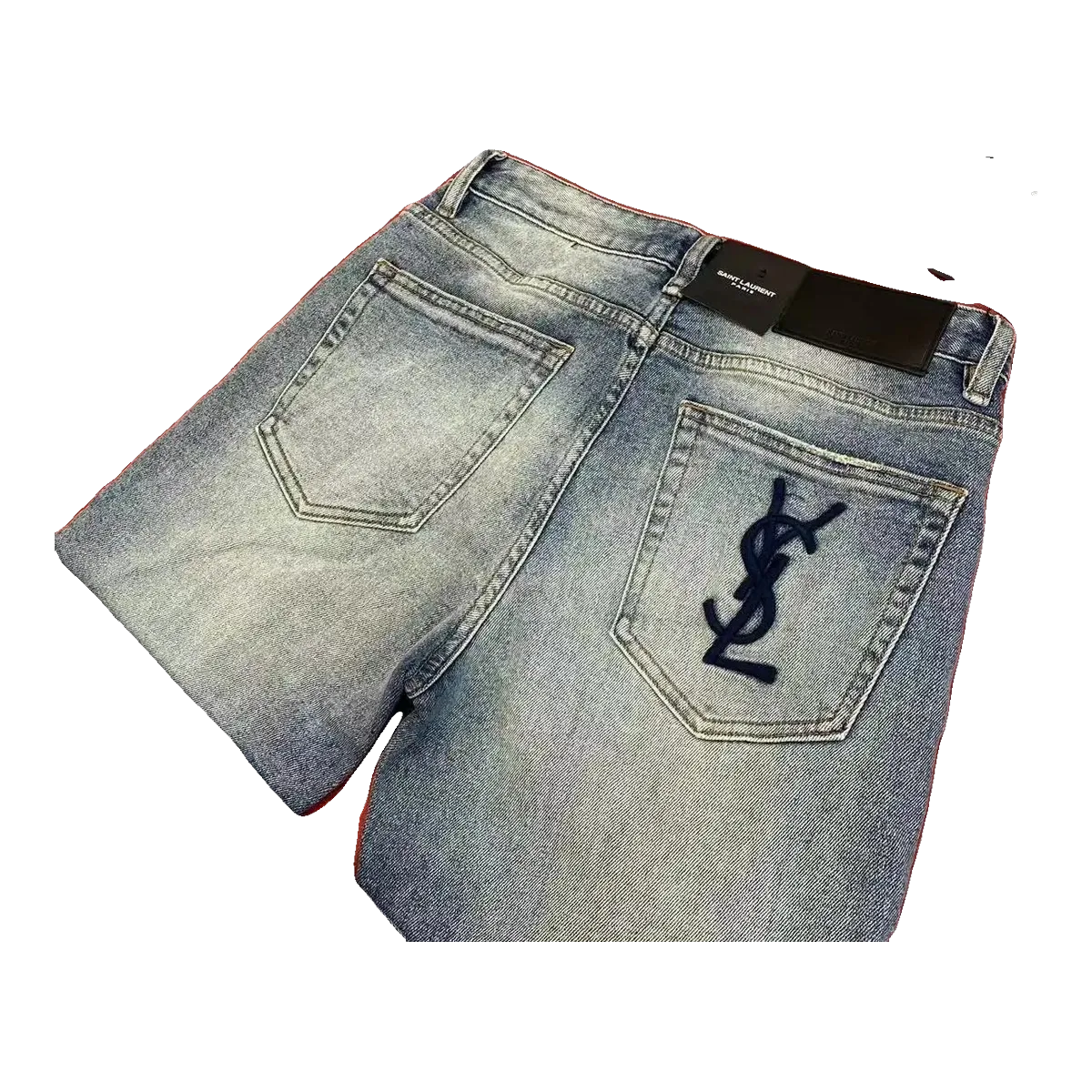 Saint Laurent Denim Shorts Light Wash
