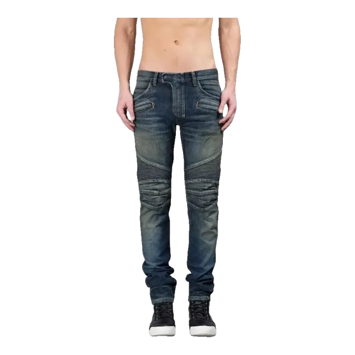 Balmain Blue Biker Jeans