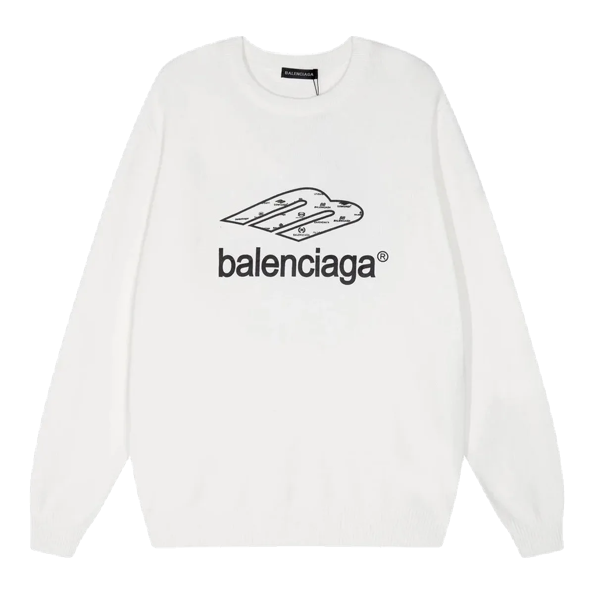 Balenciaga White Logo Sweatshirt