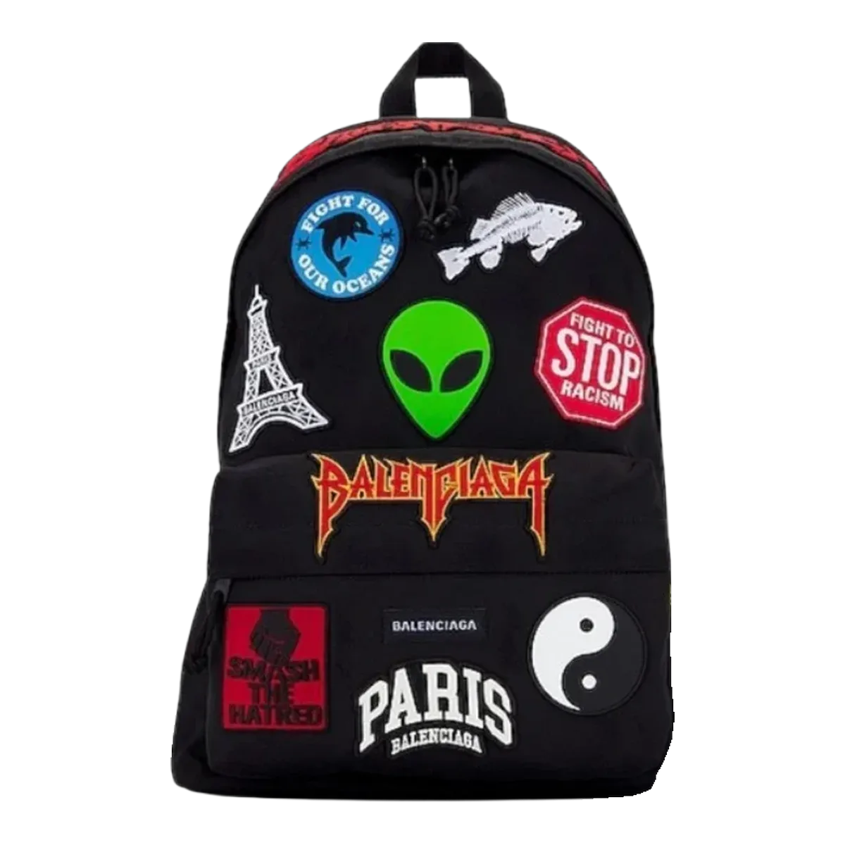 Balenciaga Black Graphic Backpack