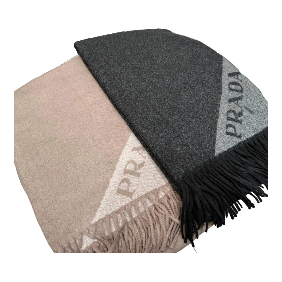 Prada Logo Scarf Beige