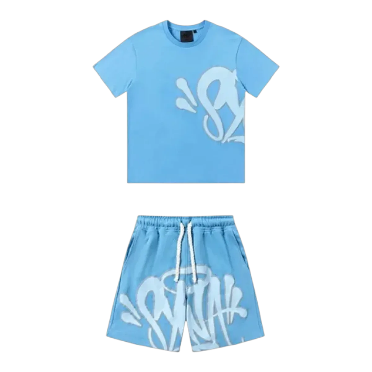 Chrome Hearts Tee Shorts Set Blue
