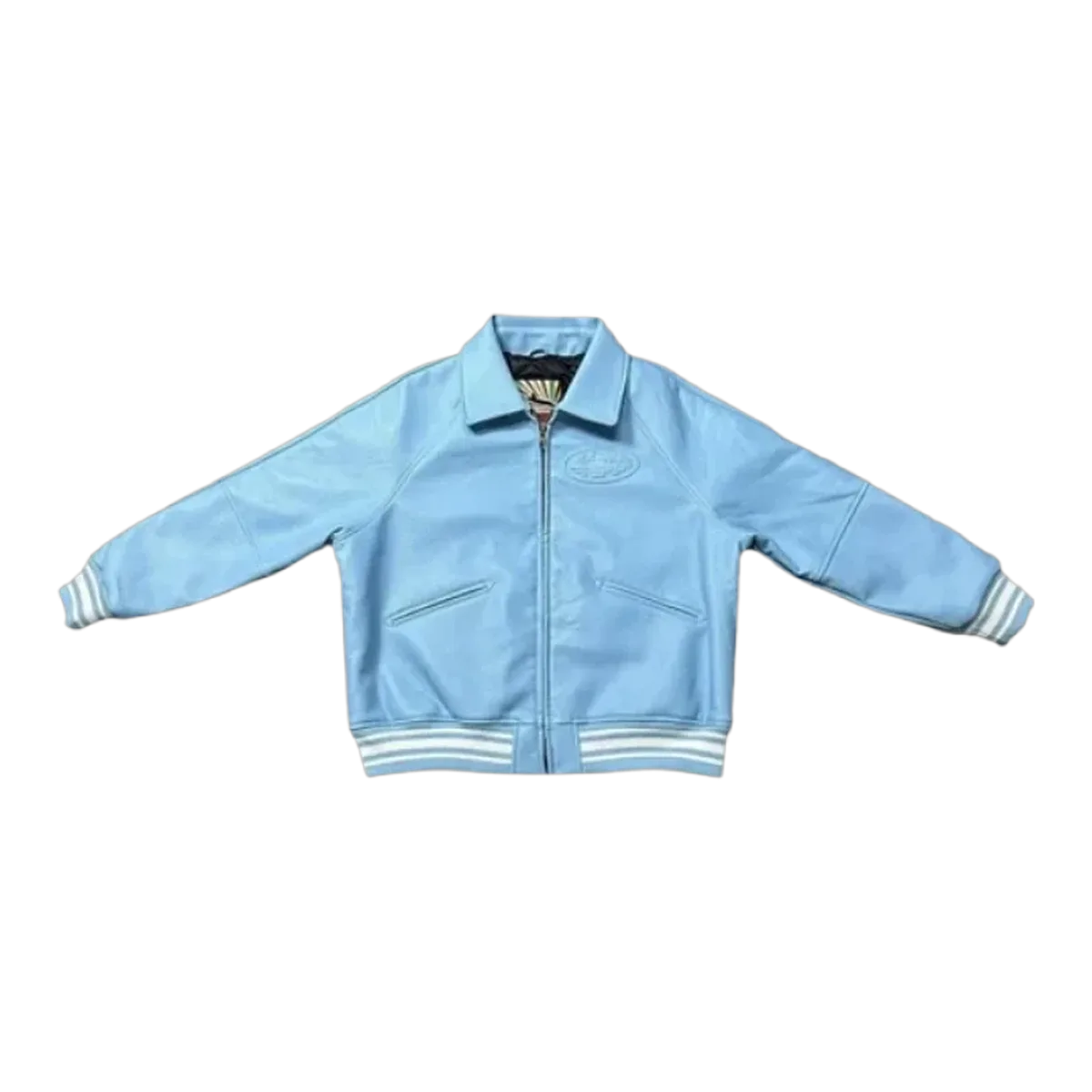 Corteiz Leather Jacket Blue