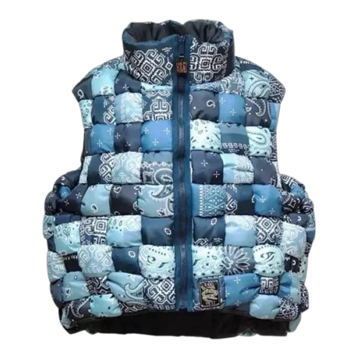 Kapital Blue Bandana Puffer Vest