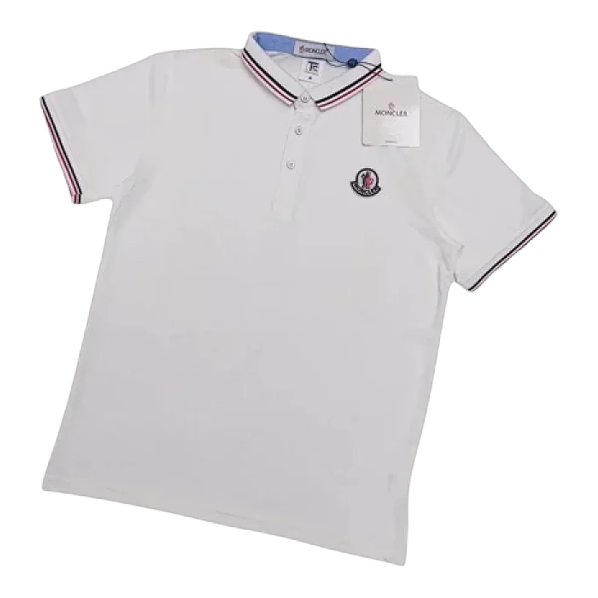 Moncler White Polo Shirt