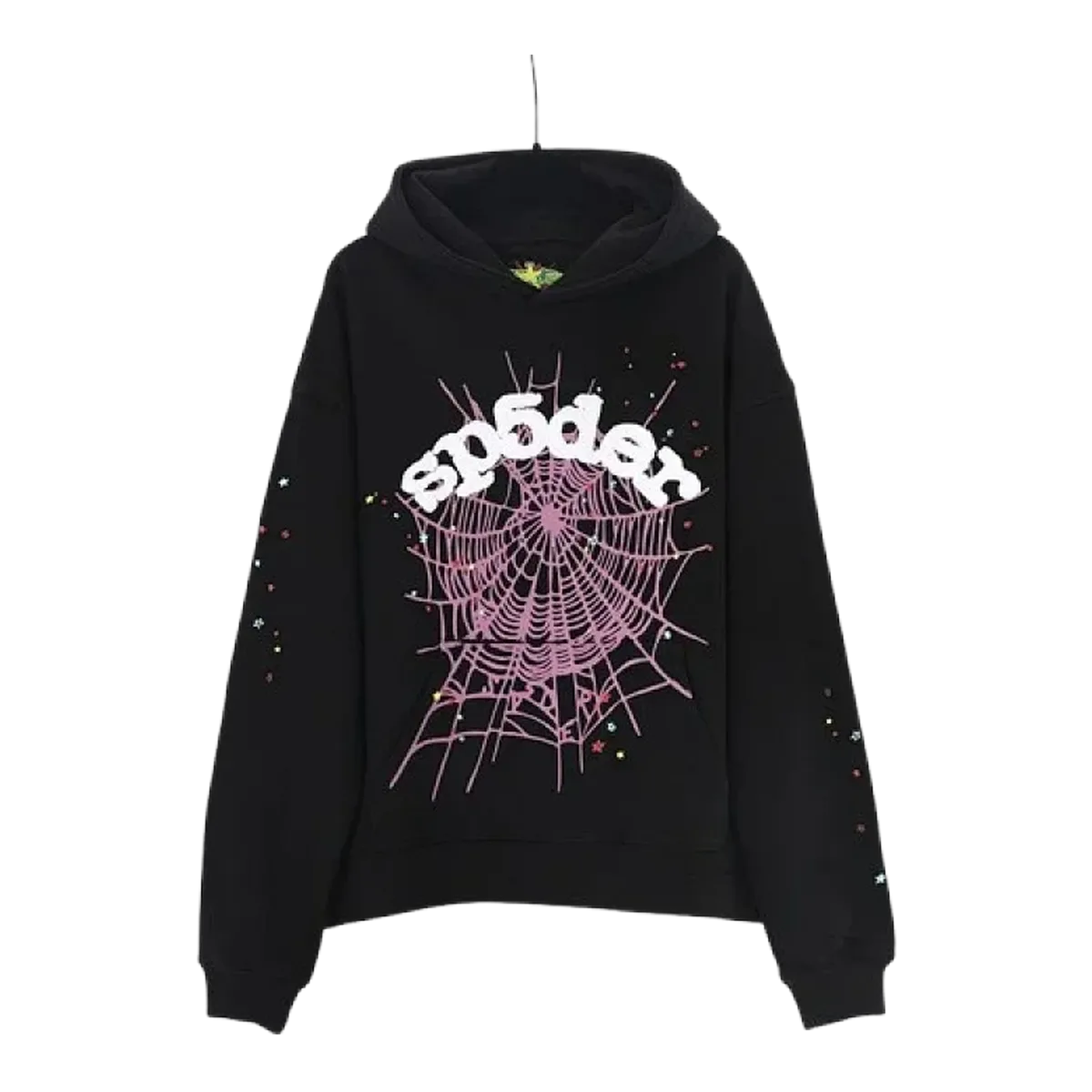 Sp5der Black Web Hoodie