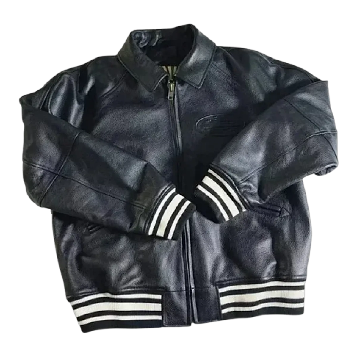 Corteiz Navy Leather Jacket