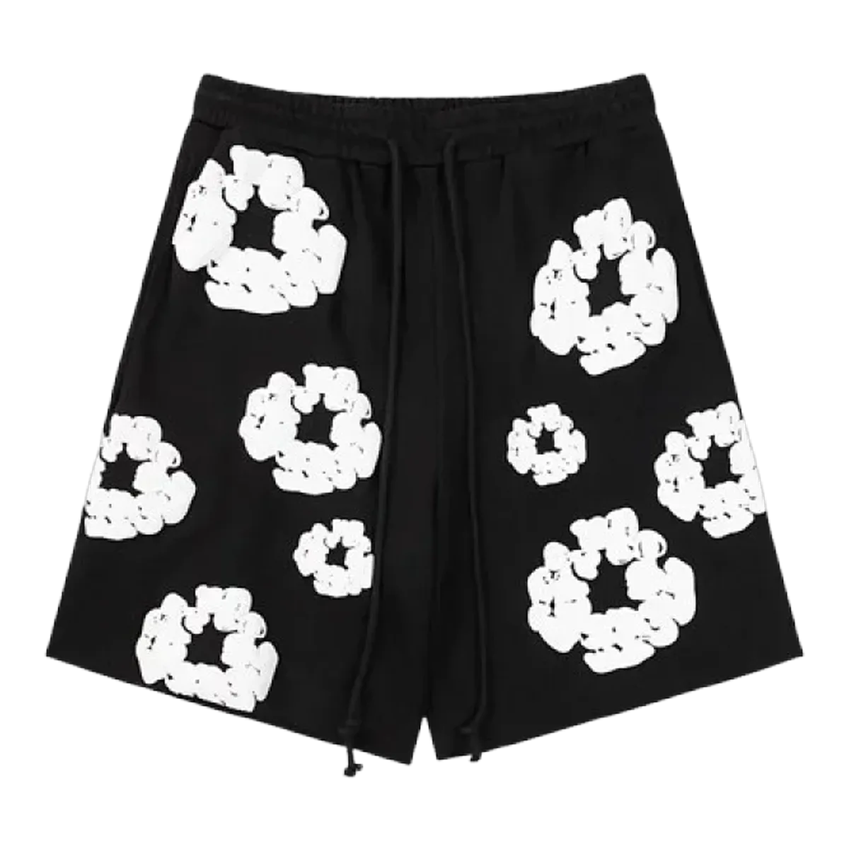Denim Tears Black Cotton Wreath Shorts