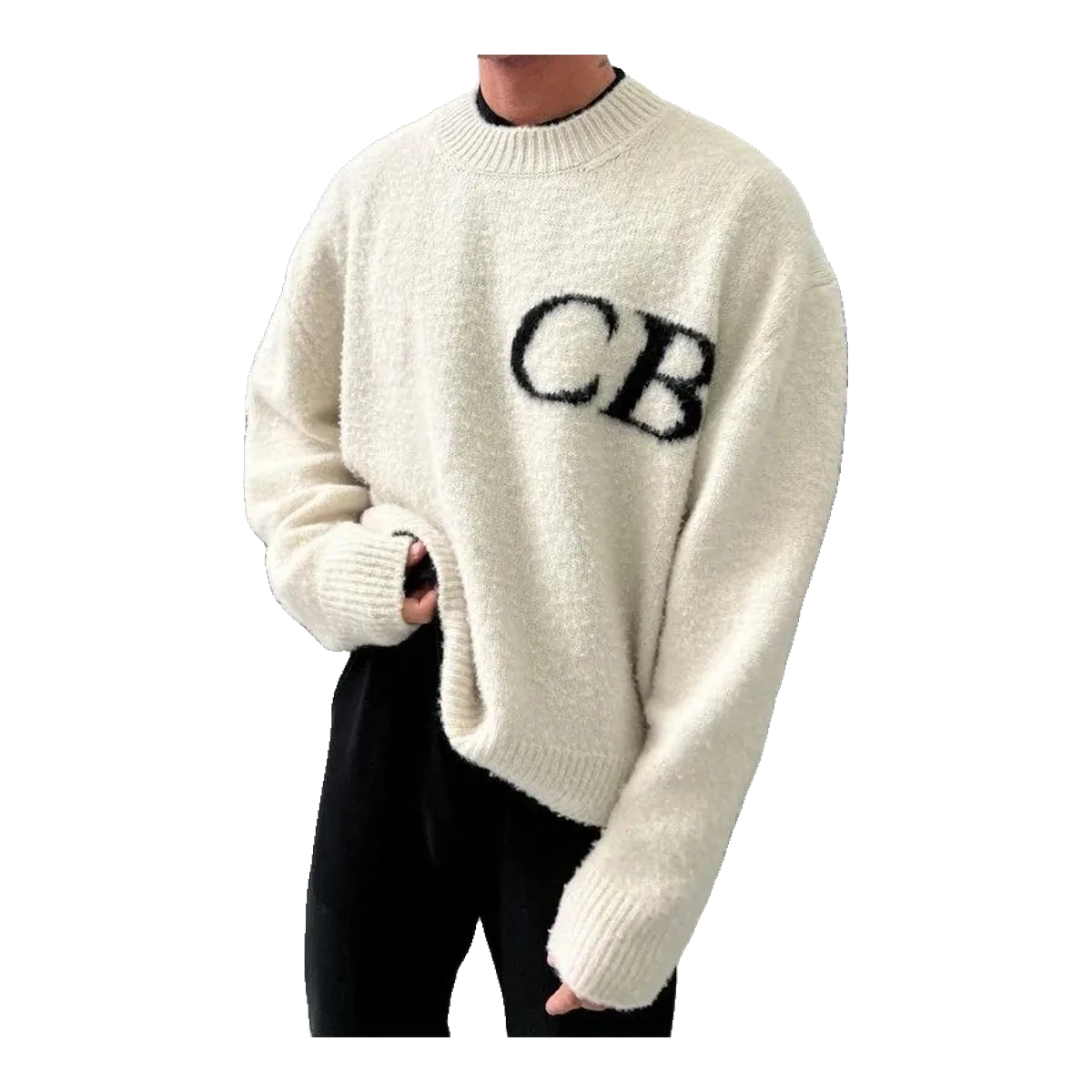 Cole Buxton CB Knit Sweater Cream