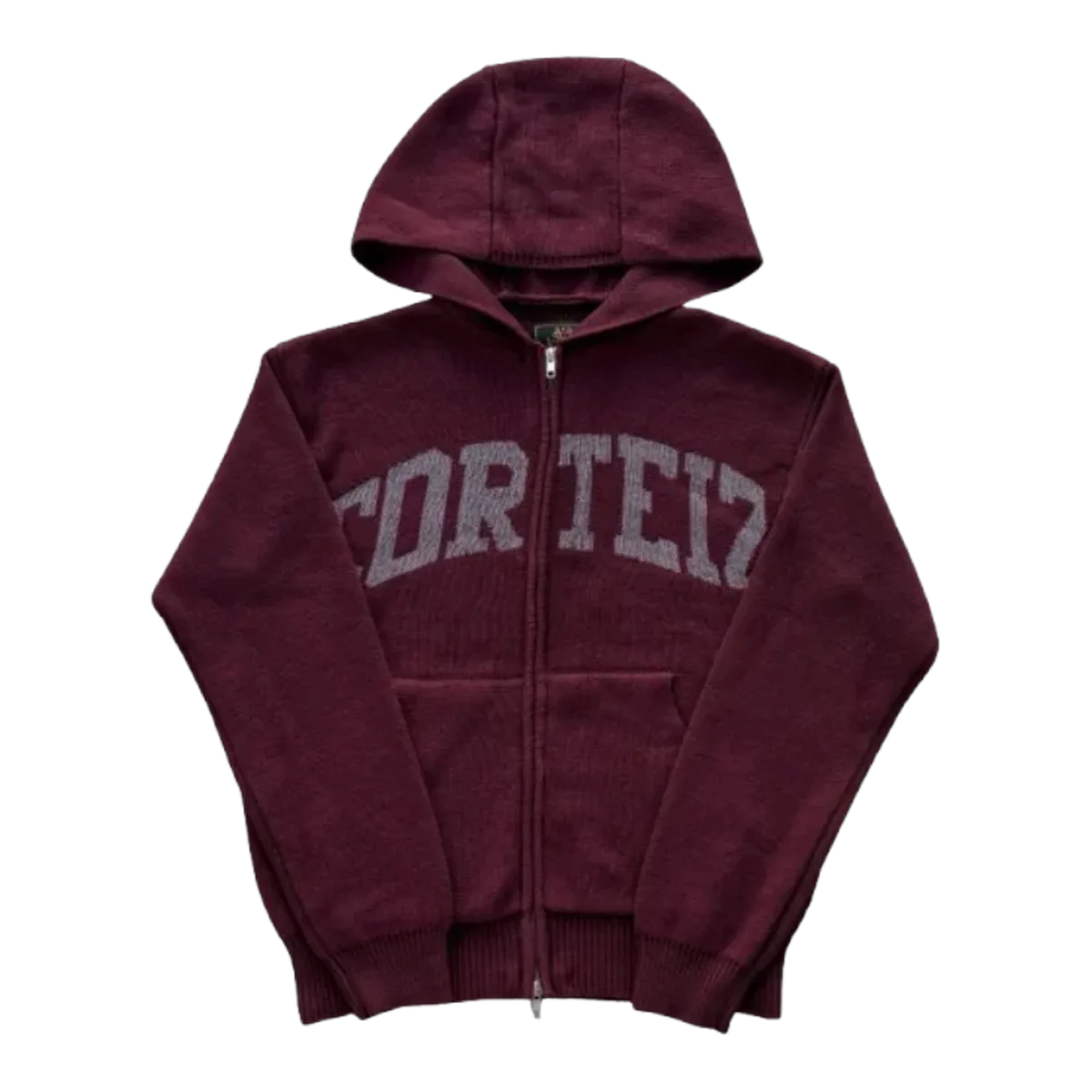 Corteiz Maroon Zip Hoodie